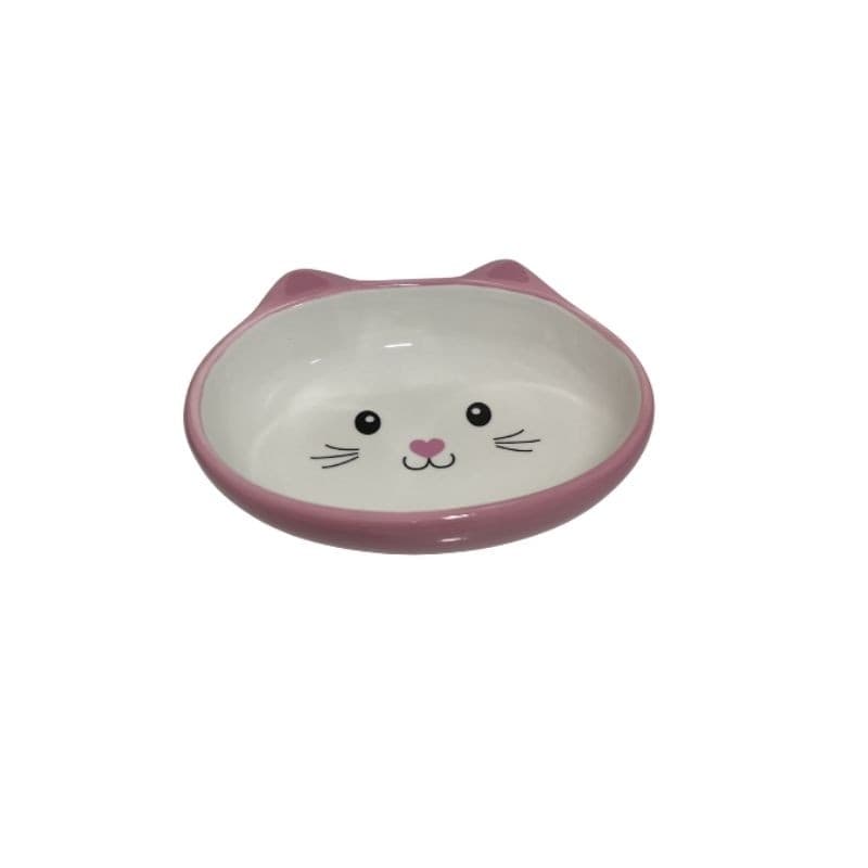 Comedouro porcelana para gatos rosa 200ml