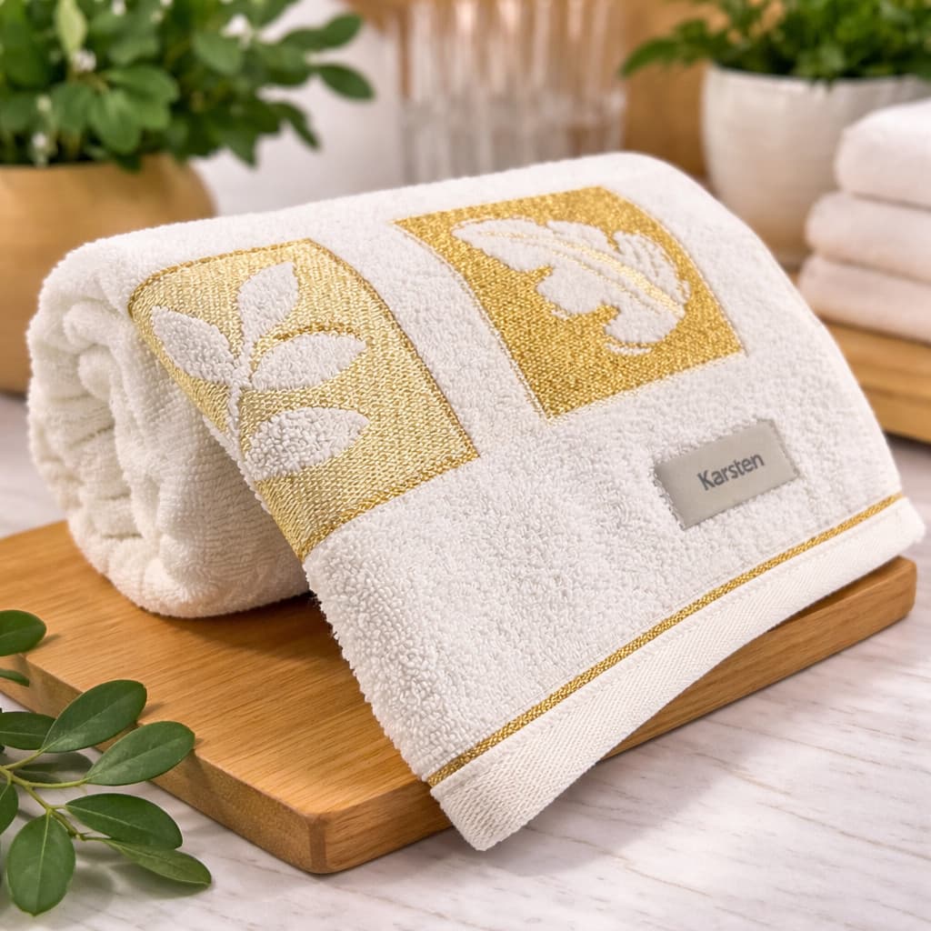 Toalha Rosto Avulsa Karsten Quebec Macia Barra Floral Brilho Alta Gramatura 100% Algodão Antipilling