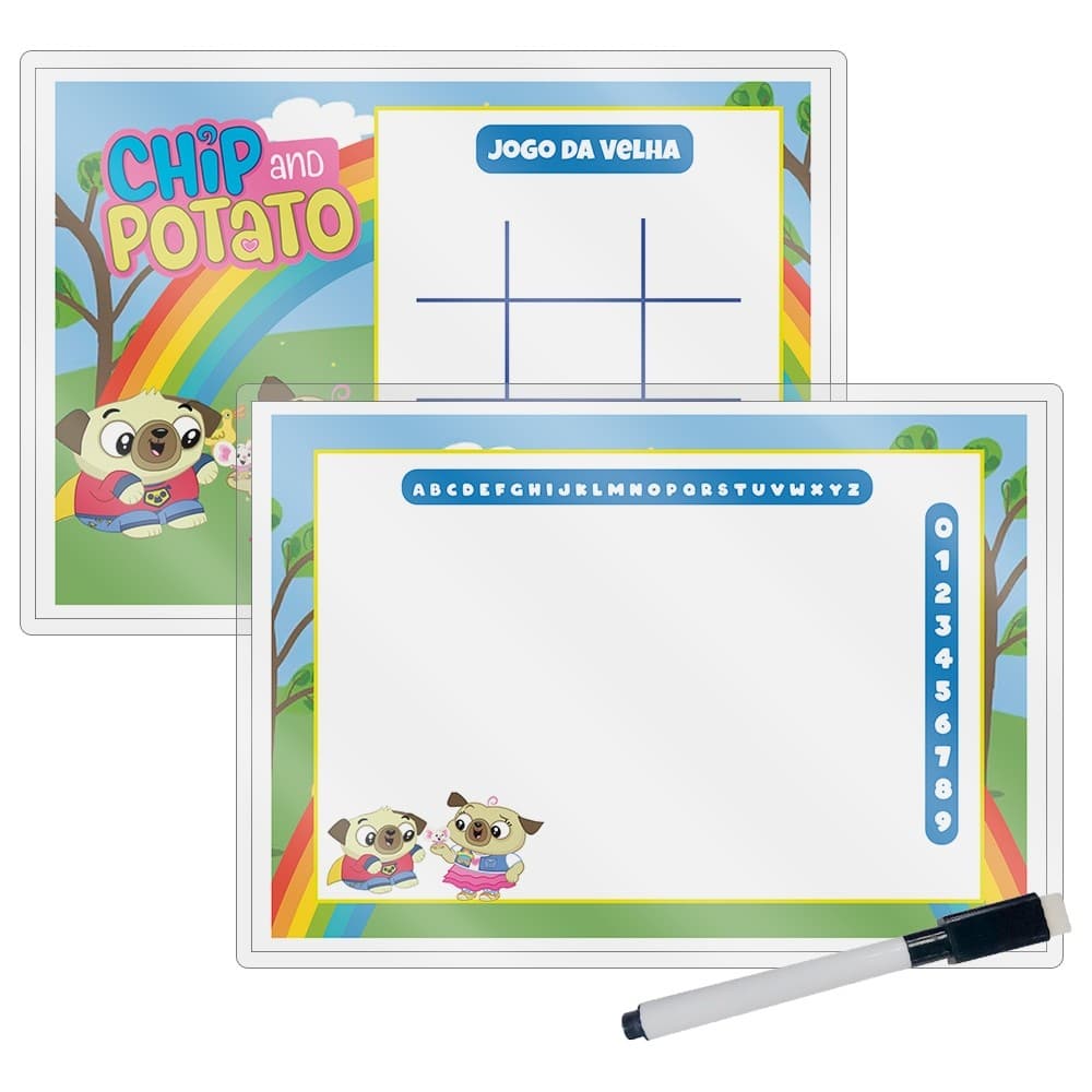 Kit 25 Lousa Magica Lembrancinhas Para Aniversario Envio imediato No Tema Chip e Potato