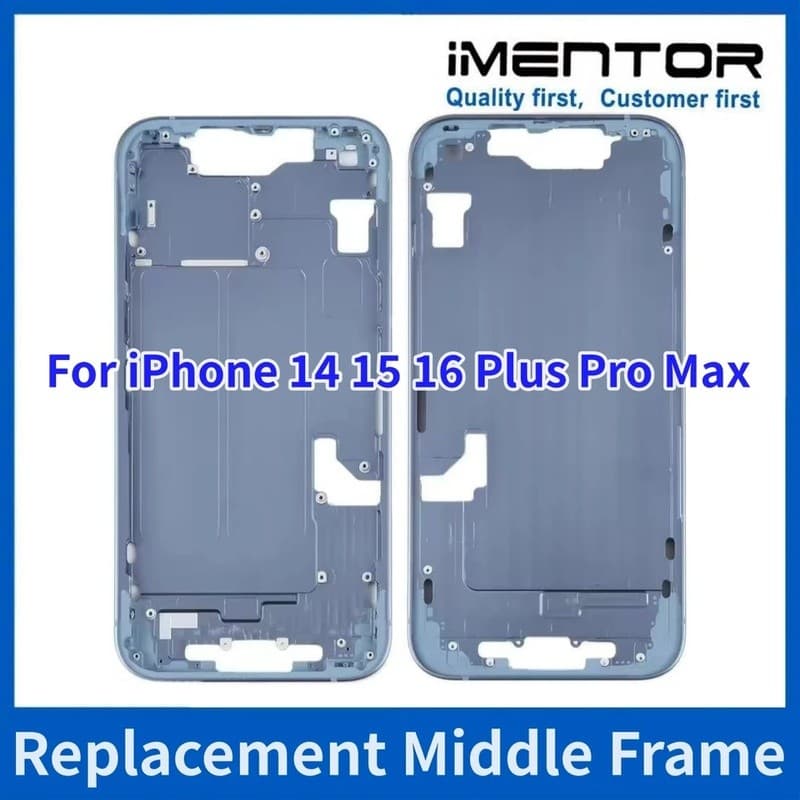Carcaça De Estrutura Intermediária De Substituição De 1 Peça Para Chassi iPhone 14 15 16 Plus Pro Max