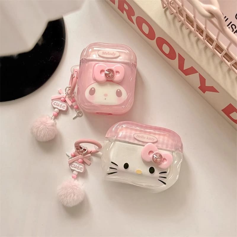 Capa Protetora Fofa Da Hello Kitty Compatível Com Apple AirPods pro3 De Fone De Ouvido Bluetooth Para Pro 3 2 4 1 pro2 C
