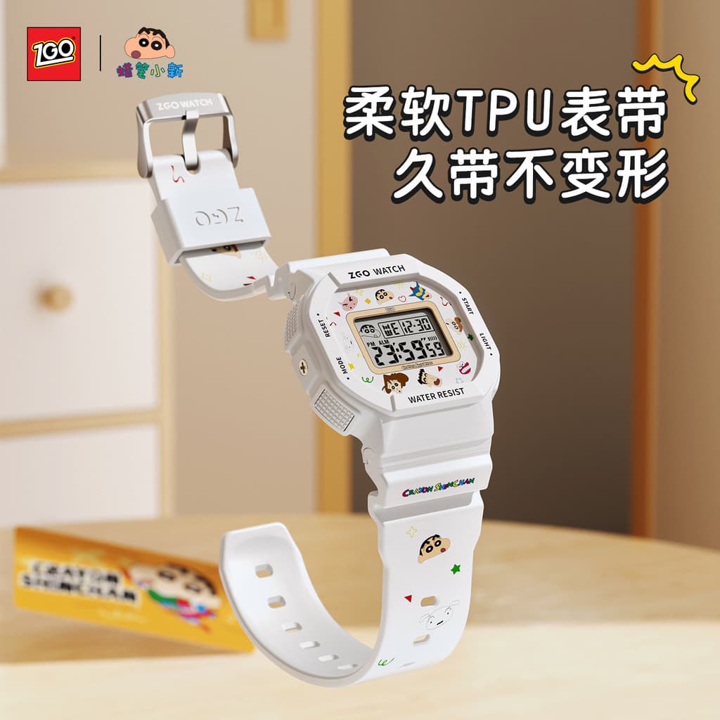 Crayon Shin-Chan genuíno júnior estudante do ensino médio relógio menina crianças à prova dwaterproof água Multi-função