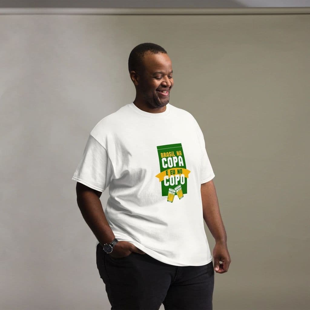 Camisa Plus Size Brasil na Copa do Mundo Eu no Copo