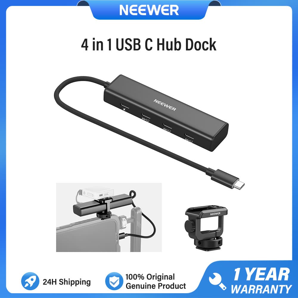 NEEWER PS020E 4 Em 1 USB C Hub 3.1 Gen2 100W PD Com Adaptador De Sapata Fria