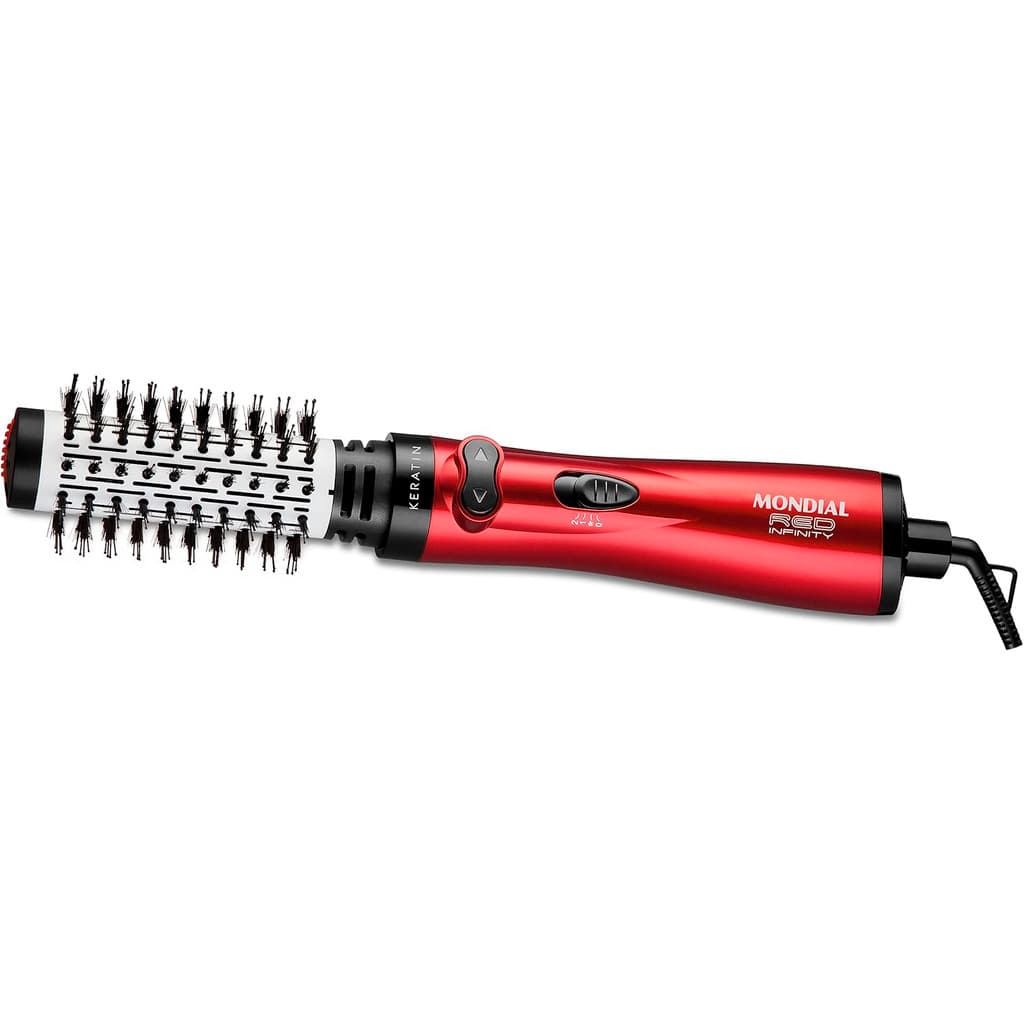Escova Rotativa Red Infinity Keratin Mondial Vermelho ERB-11-KR Secadora Bivolt 127V 220V