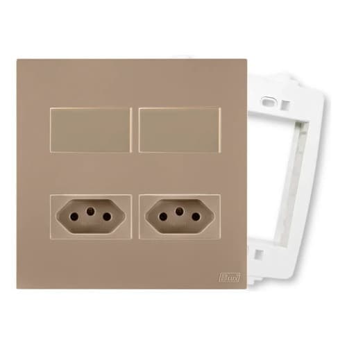 Conjunto Tomadas e Interruptores Fendi Fosco Acetinado 10a 20a 4x2 4x4 - Escolha nas Variações
