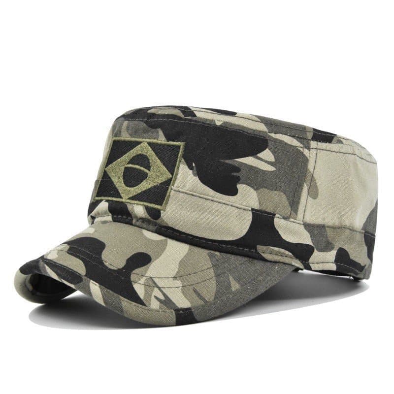Homens Tático Camo Militar Chapéus Bordado Bandeira Do Brasil Boné Plano Equipe Masculino Bonés De Beisebol Força Exérci