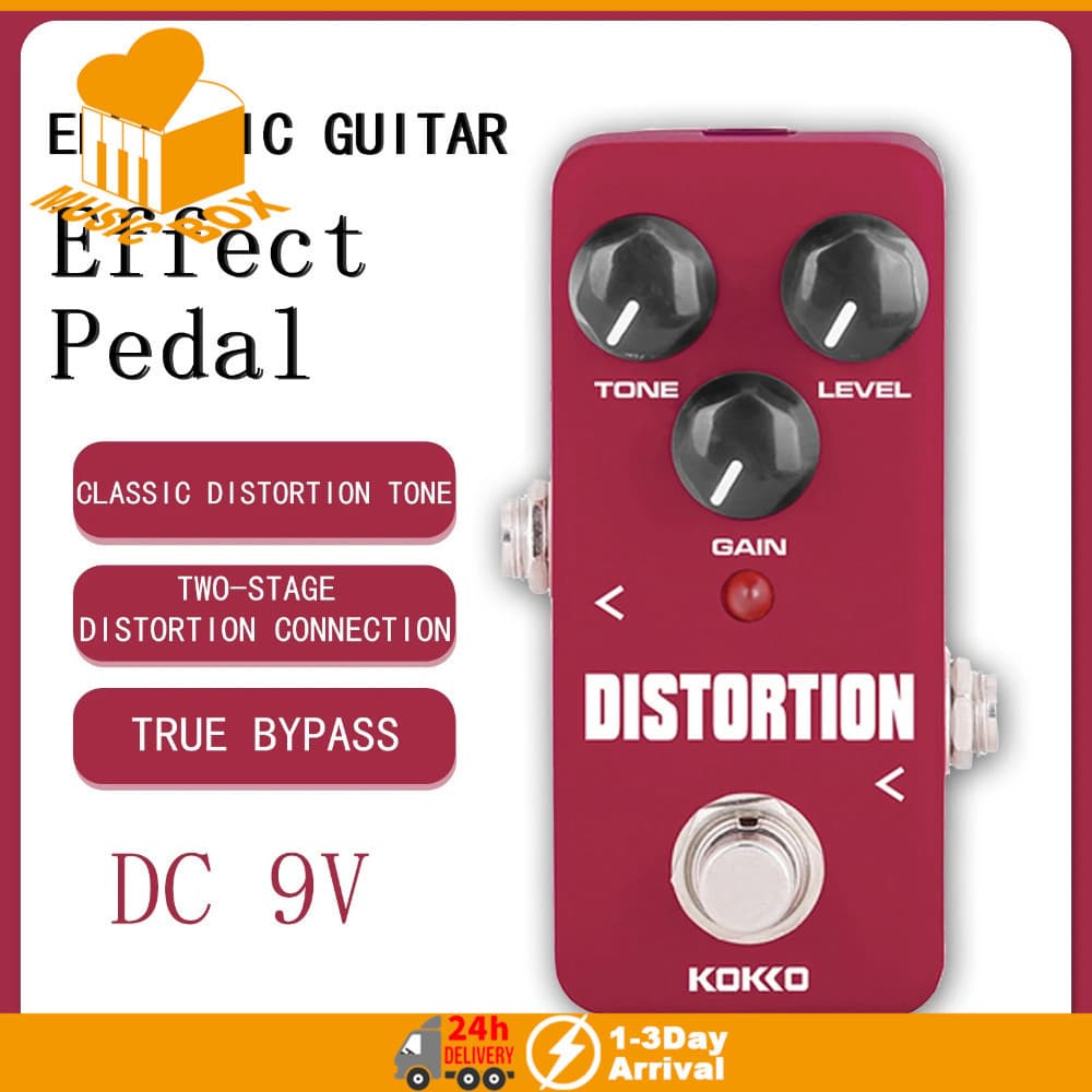 Kokko Distorção pedal De Efeito De Guitarra Elétrica FDS-2 Mini Conexão De Dois Estágios Efeitos