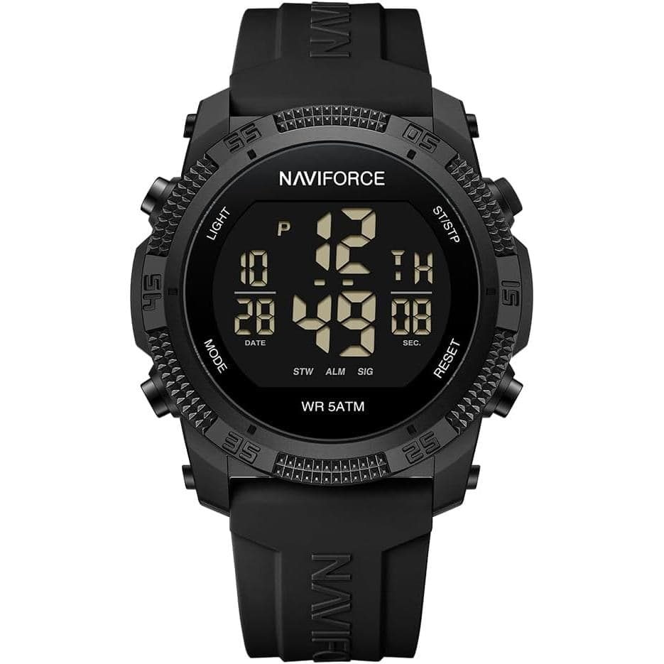 NF7104 NAVIFORCE Relógio Esportivo Digital Masculino , À Prova D'água , Com Cronômetro , Alarme , Pulseira De Borracha ,