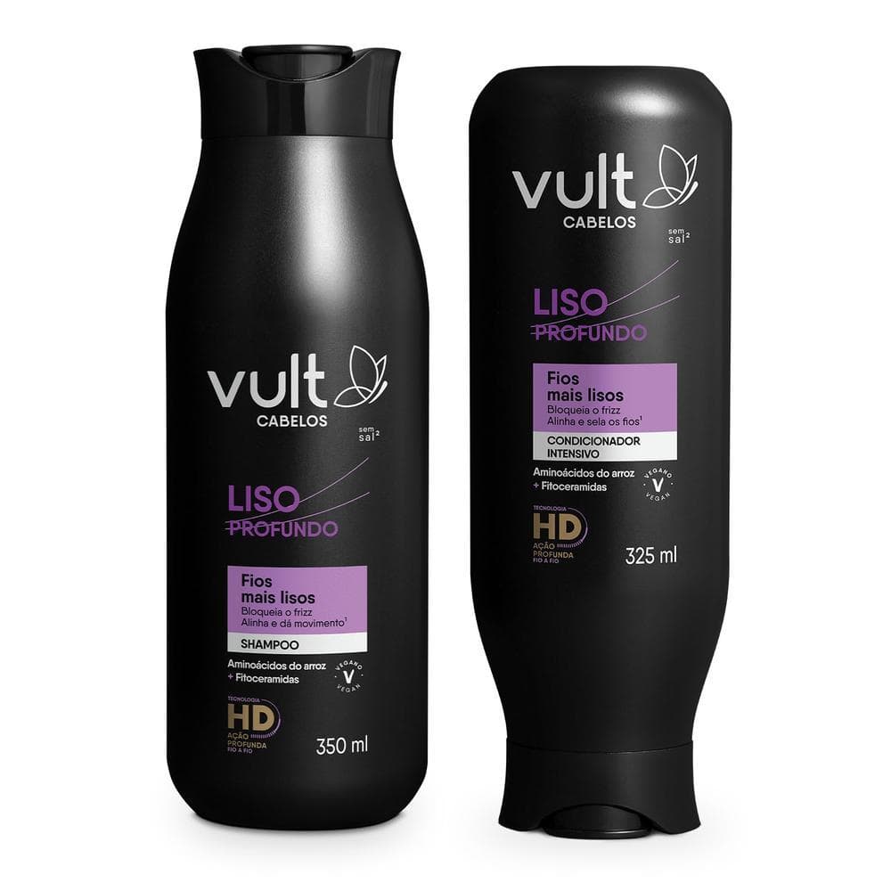Combo Vult Cabelos Liso Profundo: Shampoo 350ml + Condicionador 325ml