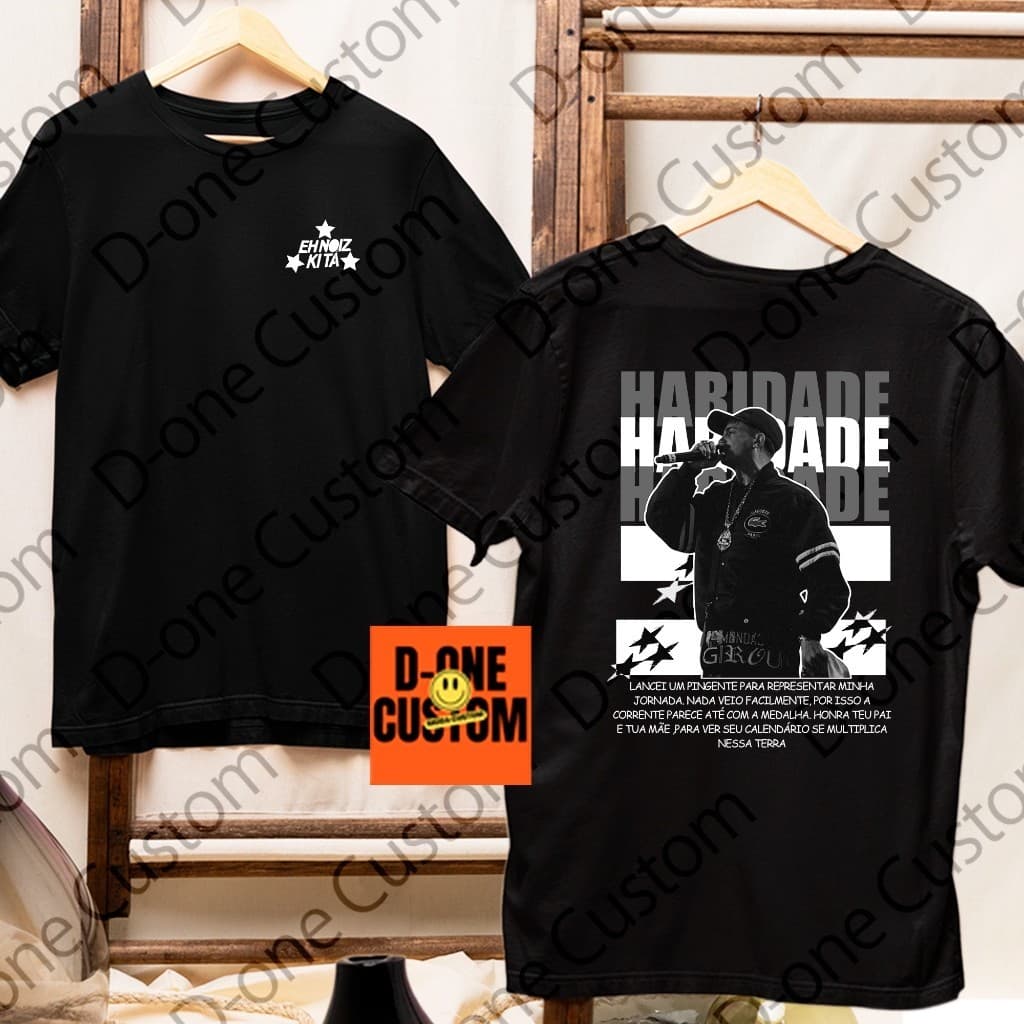 Camisa Camiseta Cantor MC Hariel Haridade Foto Estampado Peita Cria Quebrada Eh Noiz Ki Tá