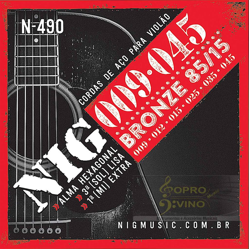 Encordoamento 009 Violão Aço Bronze 85 / 15 Nig N490