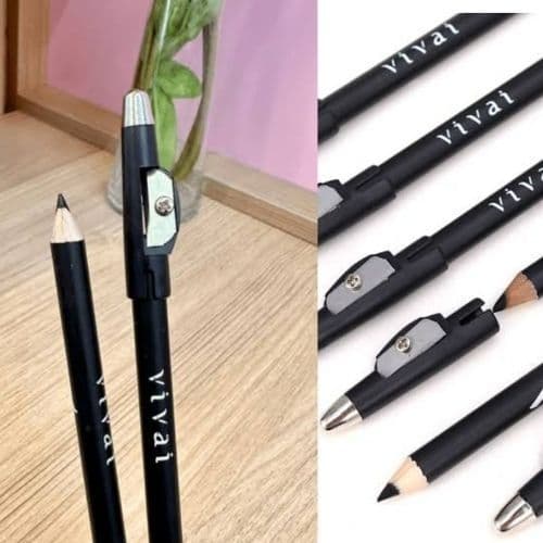 Kit 10 Lápis Delineador Preto Vivai com Apontador