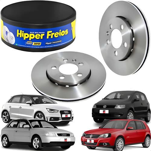 Par Disco De Freio Dianteiro Ventilado Aro 15 VW Golf Fox