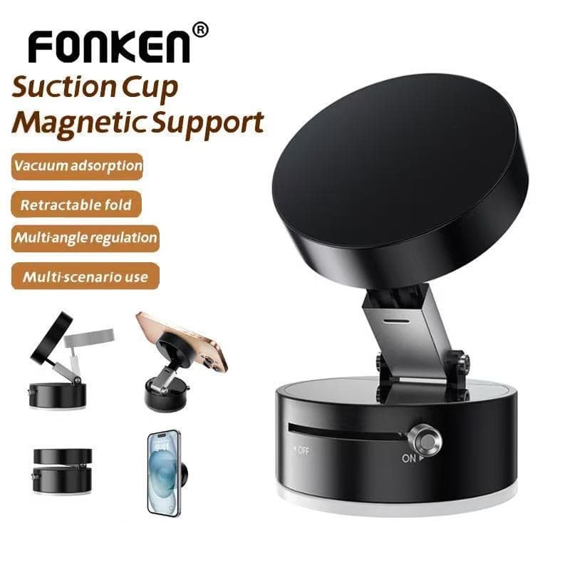 Suporte Celular 360° Magnético Carro Dupla Face Vácuo Dobrável Universal