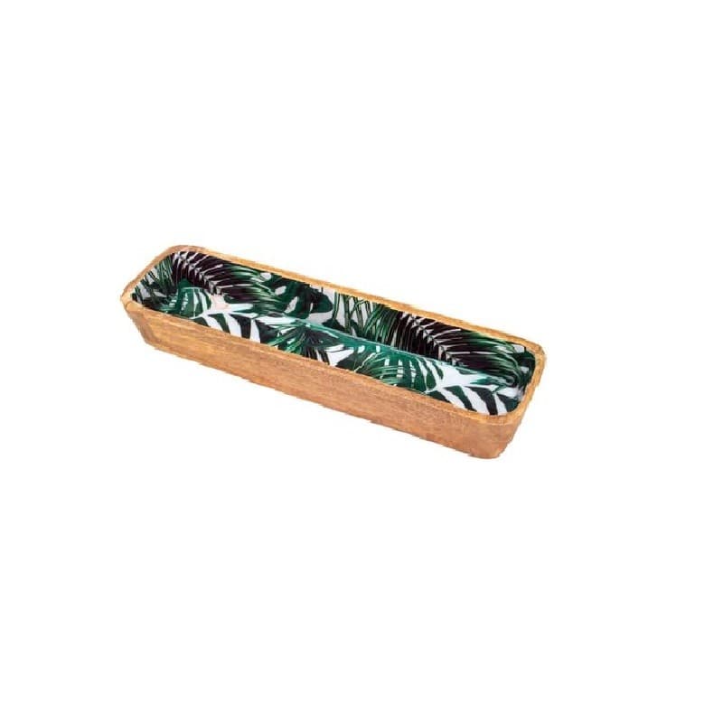Travessa Madeira Retangular Leafage 38x11x5cm - Wolff