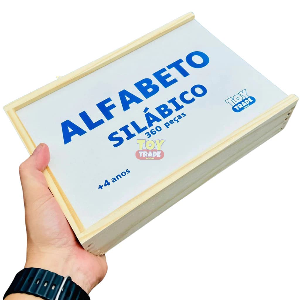 Alfabeto Silábico com 360 Peças em Madeira Educativo para Alfabetização