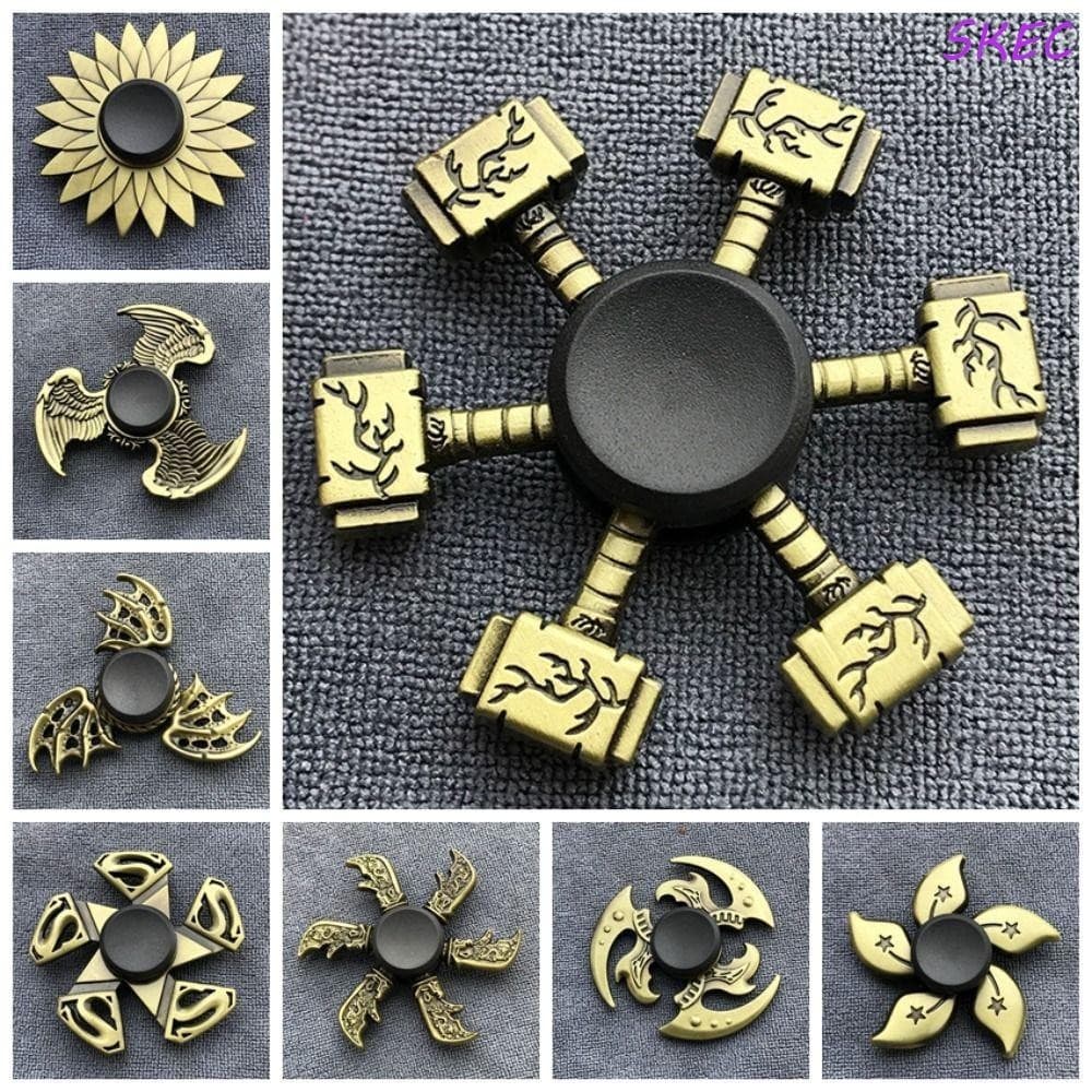 Finger Spinner Ansiedade Zinco Liga De Fidget Brinquedos De Escritório Exterior Latão De Metal Liso Cor Da Mão Girando