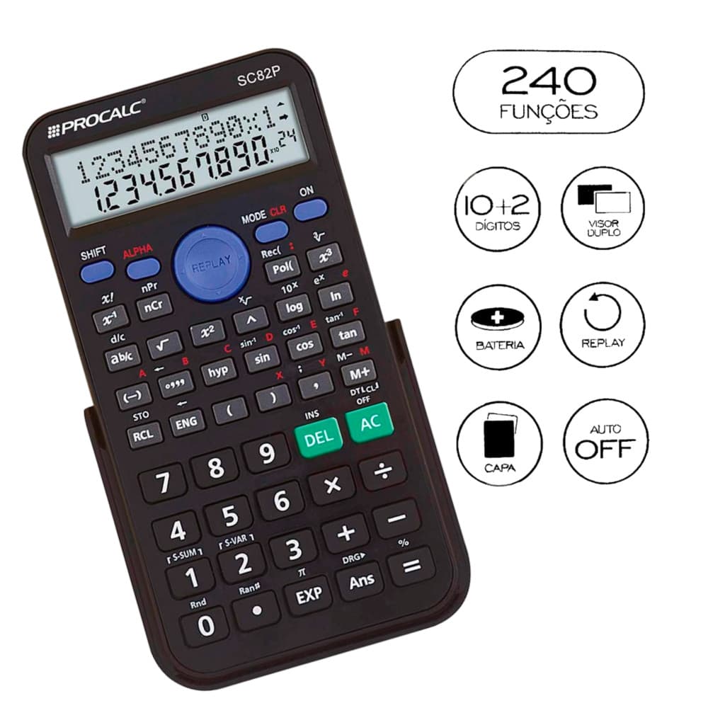 Calculadora Científica Procalc SC-82-P 240 Funções