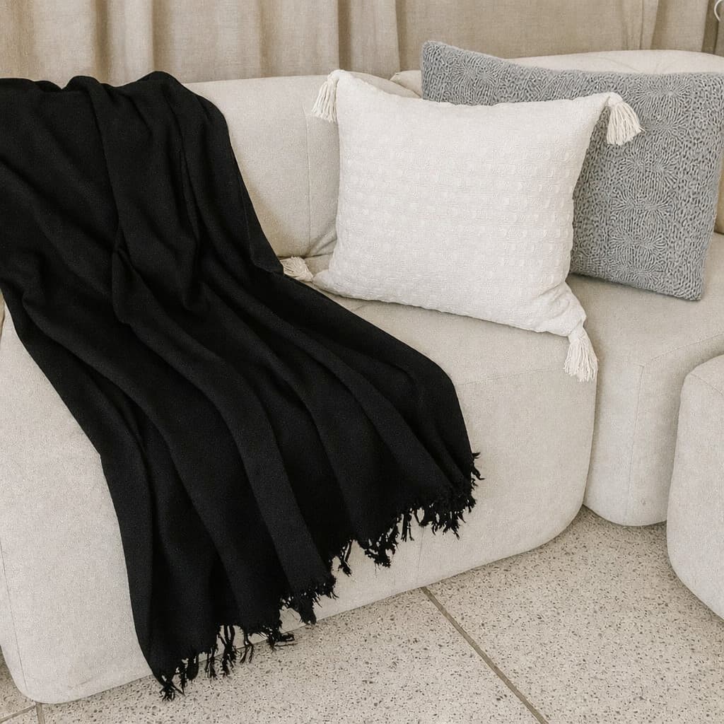 Colcha/Manta Para Sofá Luxo 1,20x2,20 - 100 % Algodão -Estilo, Conforto e Sofisticação para sua Casa