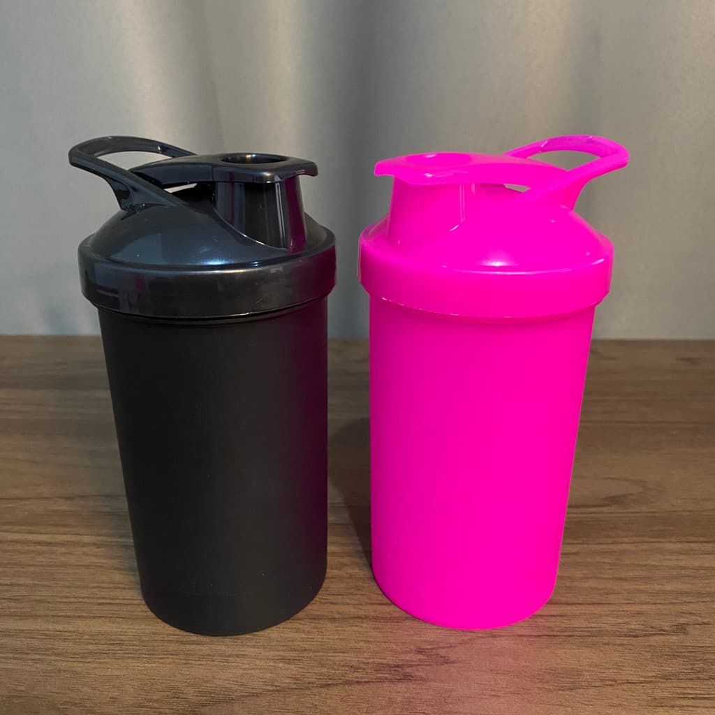 Kit 2 Garrafinhas De Água 350ml Preta e Rosa