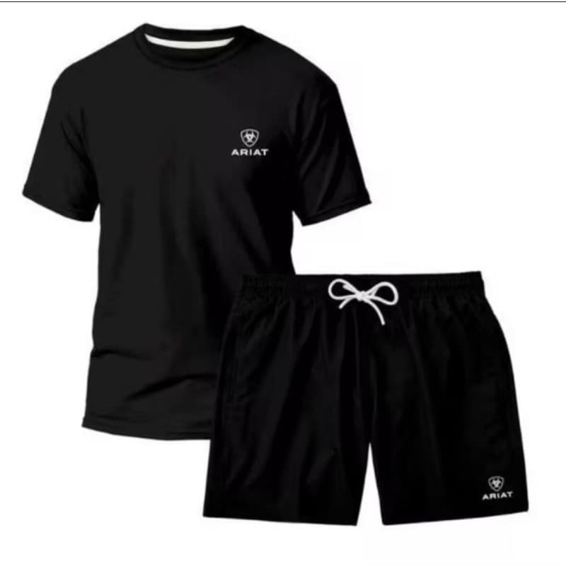 kit Camiseta Ariat + Short Tectel Streetwear cautry Masculino