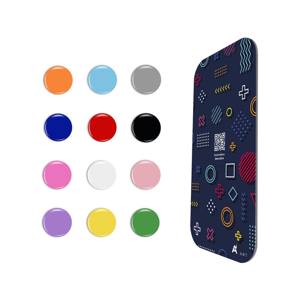 24 Ímãs Coloridos para Geladeira, Quadro Metálicos - Paineis Metálicos - Fixadores, Recados e Notas