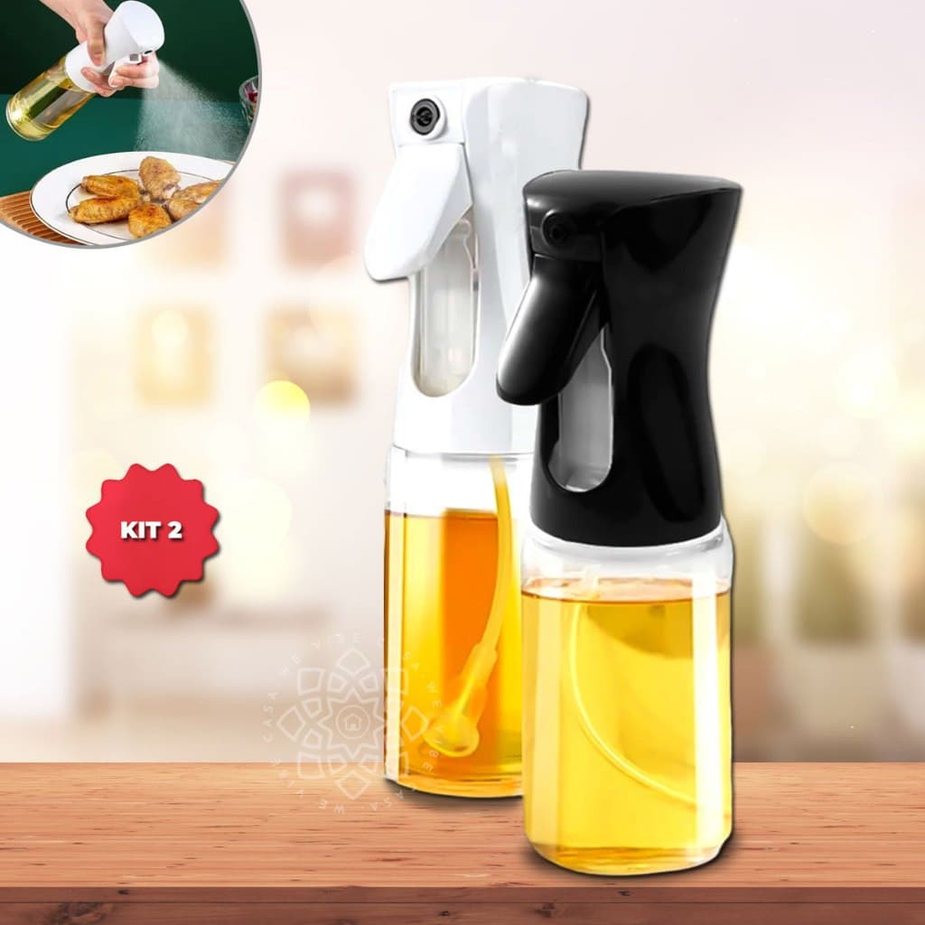 Kit 2 Spray Borrifador de Azeite 200ML Vinagre Culinário Pulverizador Galheteiro