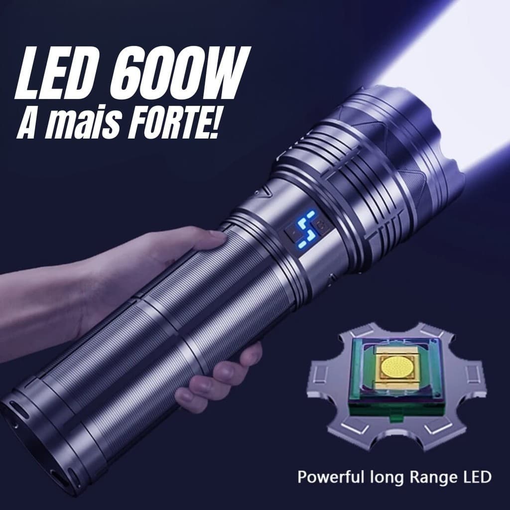 Lanterna Led Tática Grande Super Forte ajuste focal laser potente
