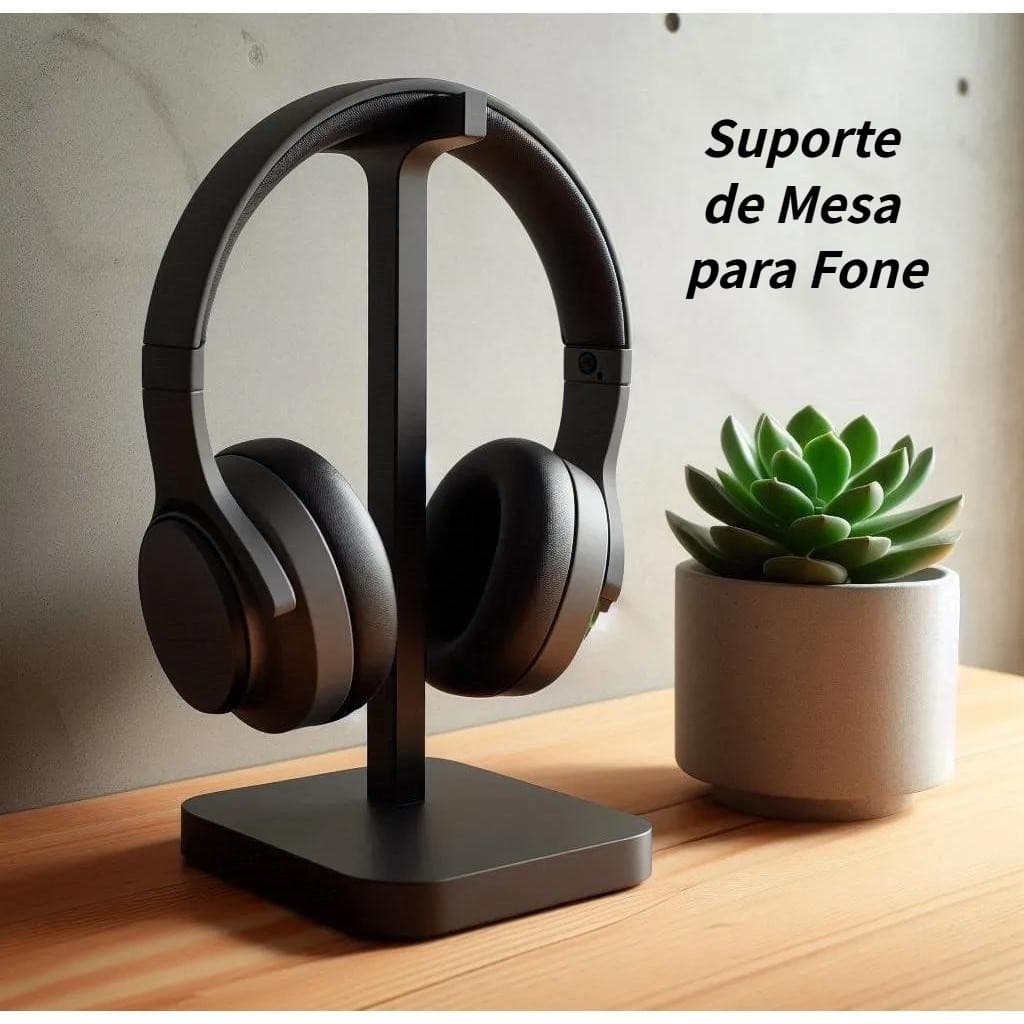 Suporte de Mesa para Fone Headset Gamer Universal Elegante Minimalista Design Compacto e Moderno