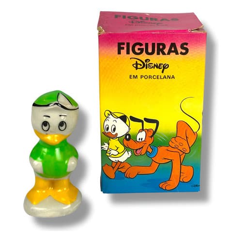 Antiga Miniatura Bibelô Disney Luizinho Em Porcelana Verde