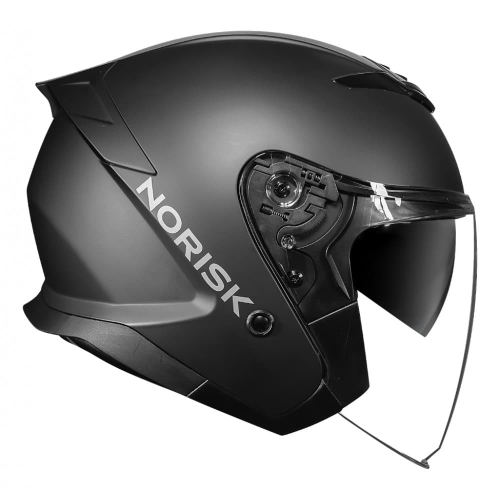 Capacete Aberto Norisk City Monocolor Preto Fosco C/ Aerofólio e Óculos Masculino Feminino