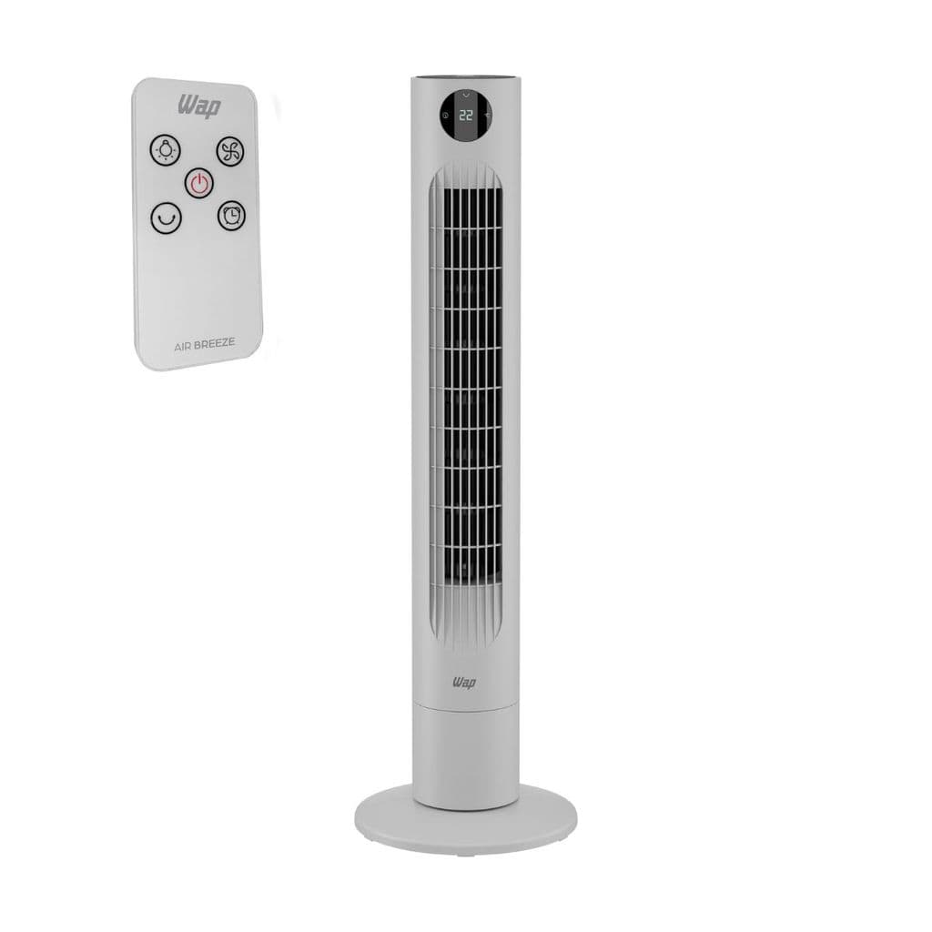 Ventilador Torre Wap Air Breeze Digital 60W Desliga Sozinho Após 12h Silencioso Com Controle Remoto