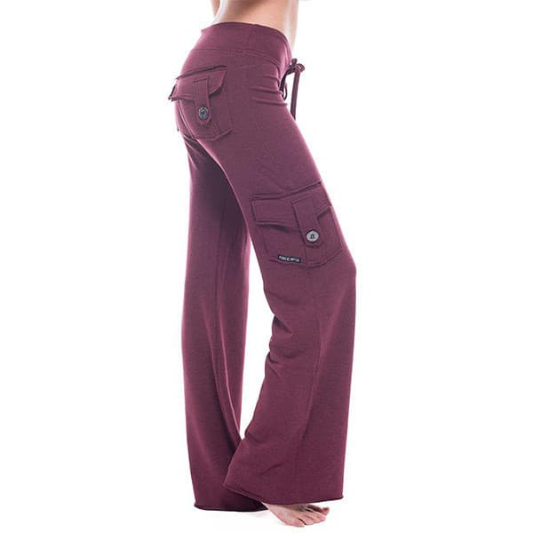 Calças de Yoga com Cintura Elástica e Bolso com Botão 2025, Estilo Confortável e Relaxado, Efeito Emagrecedor-*&&