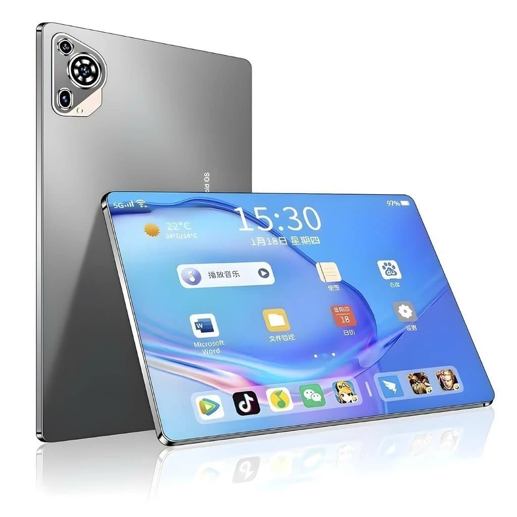 Tablet 128GB Memoria + 6GB RAM Android 13 com tela IPS de 10,1 polegadas e capa de couro com teclado