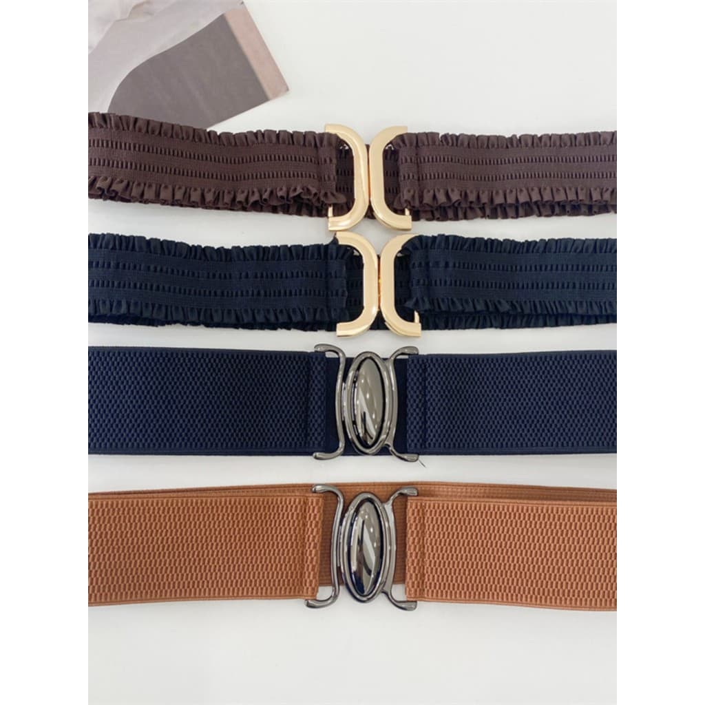 Cinto de fivela de renda feminino cinto decorativo combinando saia estilo étnico elástico fino cinto All-Match cintura s
