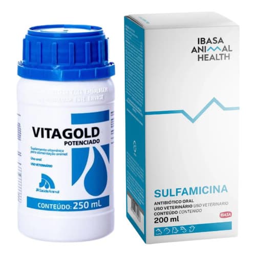 Kit 01 Vitagold 250ml + 01 Sulfamicina Oral 200ml