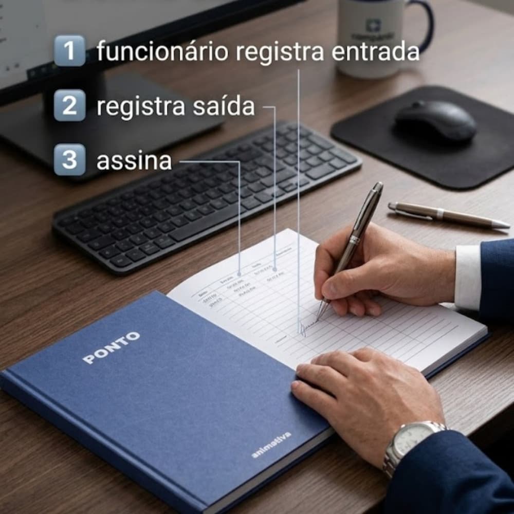 Kit 2 Livro De Ponto 160 Escritorio Rh Folhas Numeradas Controle Funcionarios Acabamento Resistente