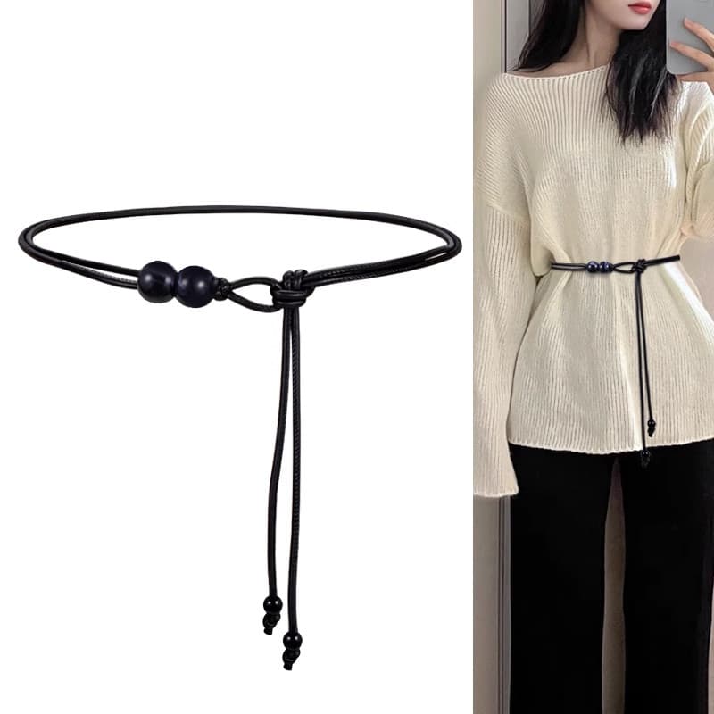 High-End cinto fino acessórios feminino corda de couro cintura corrente combinando saia camisola casaco para baixo jaque