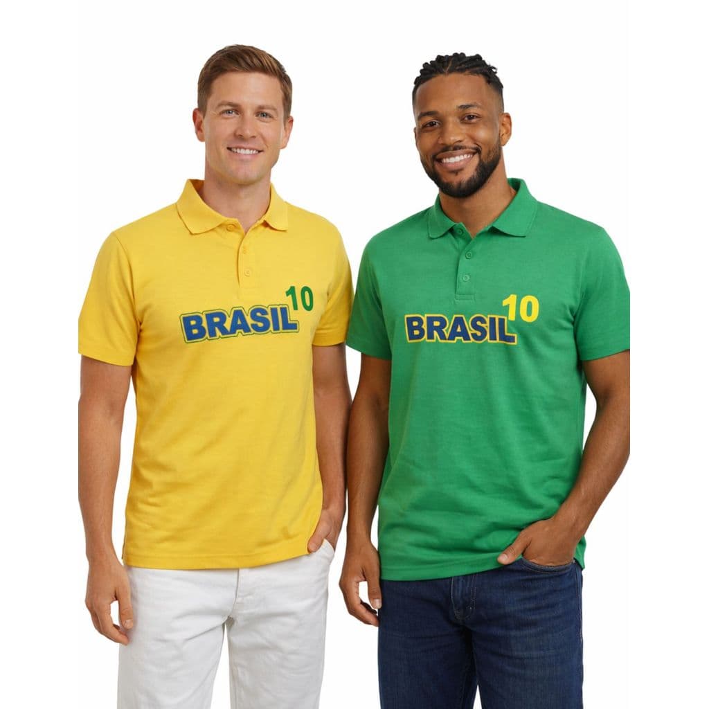 Polo Brasil Malha 100% Algodao Manga Curta - 0005