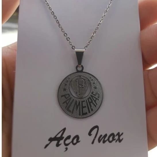 Colar do Palmeiras Verdão Time de Futebol Aço Inox Corrente Não Fica Preto