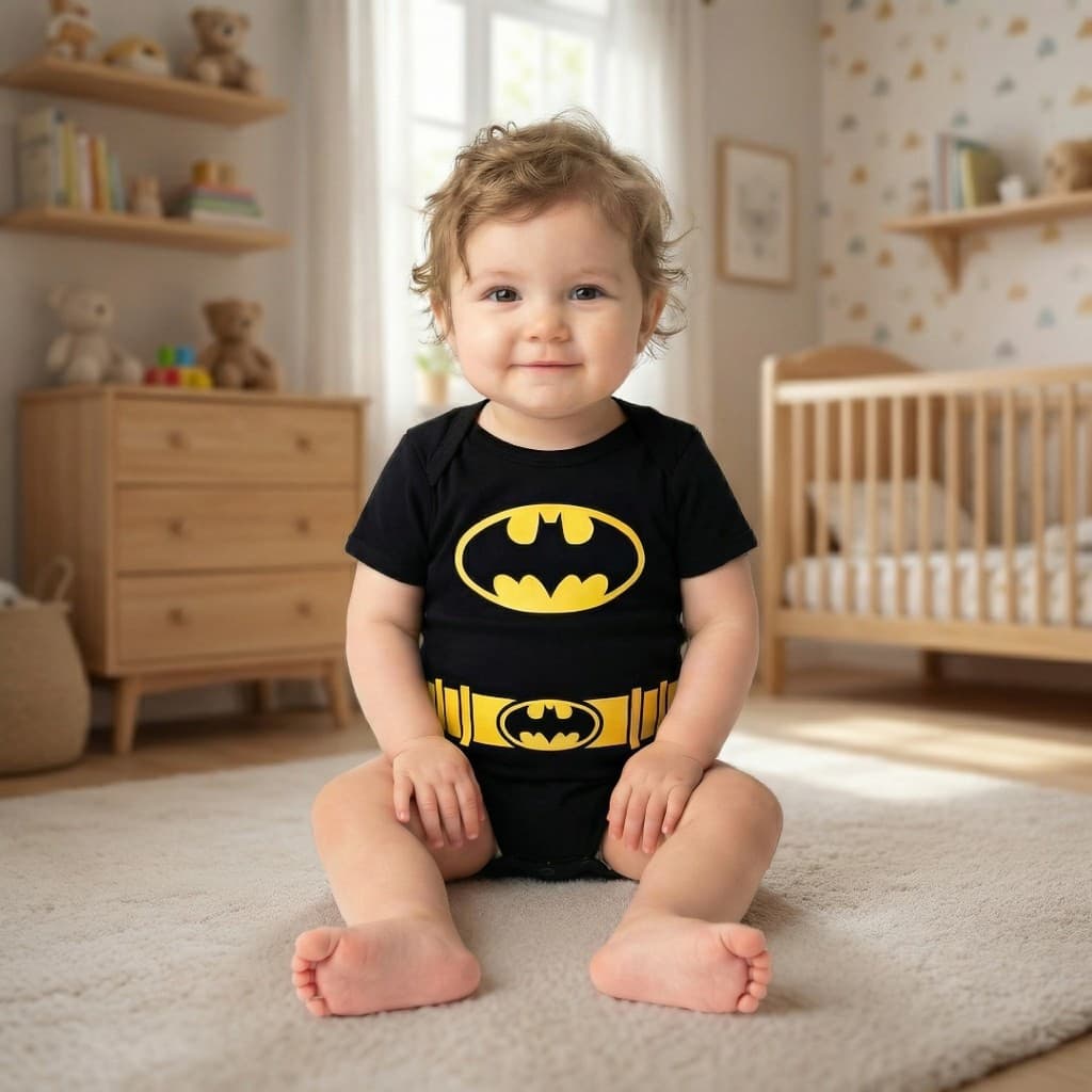 Body Infantil Bebê Batman Menino Conjunto Infantil RN Enxoval Mesversario Envio Rápido Promoção