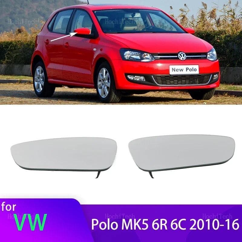 Alta Qualidade Carro Esquerda Ou Direita Espelho Lateral Aquecido Lente Retrovisor De Vidro Para Volkswagen VW Polo 5 MK