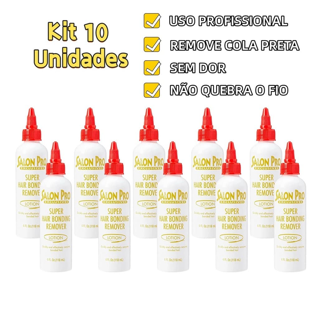 Kit 10 Removedor de Cola Salon Pro 60ml Atacado - Para Cílios Tufinho e Mega Hair