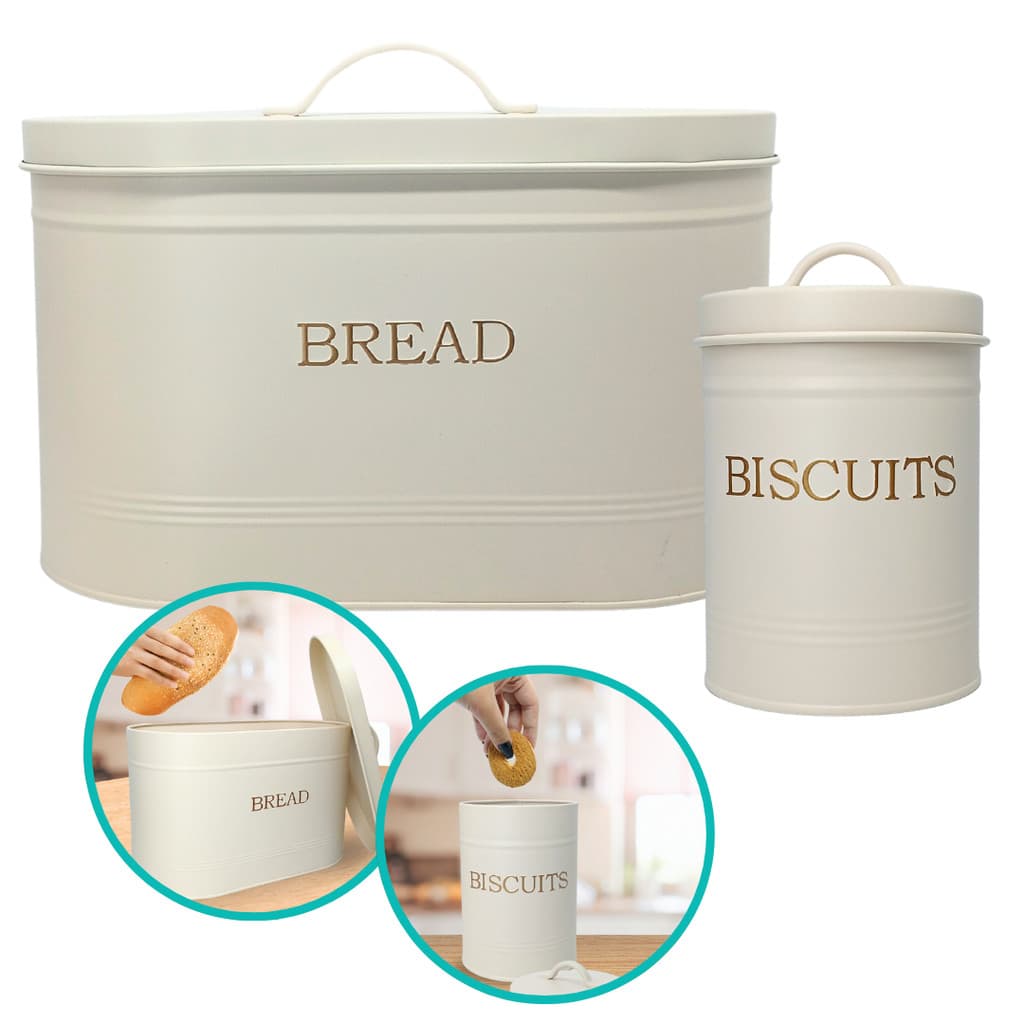 Kit 2 Porta Mantimentos Pão Biscoitos Organização Cozinha