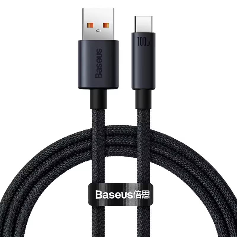 Cabo USB-C Baseus 100W 5A Original Carregamento Rápido Tipo C Turbo Para Celular Notebook