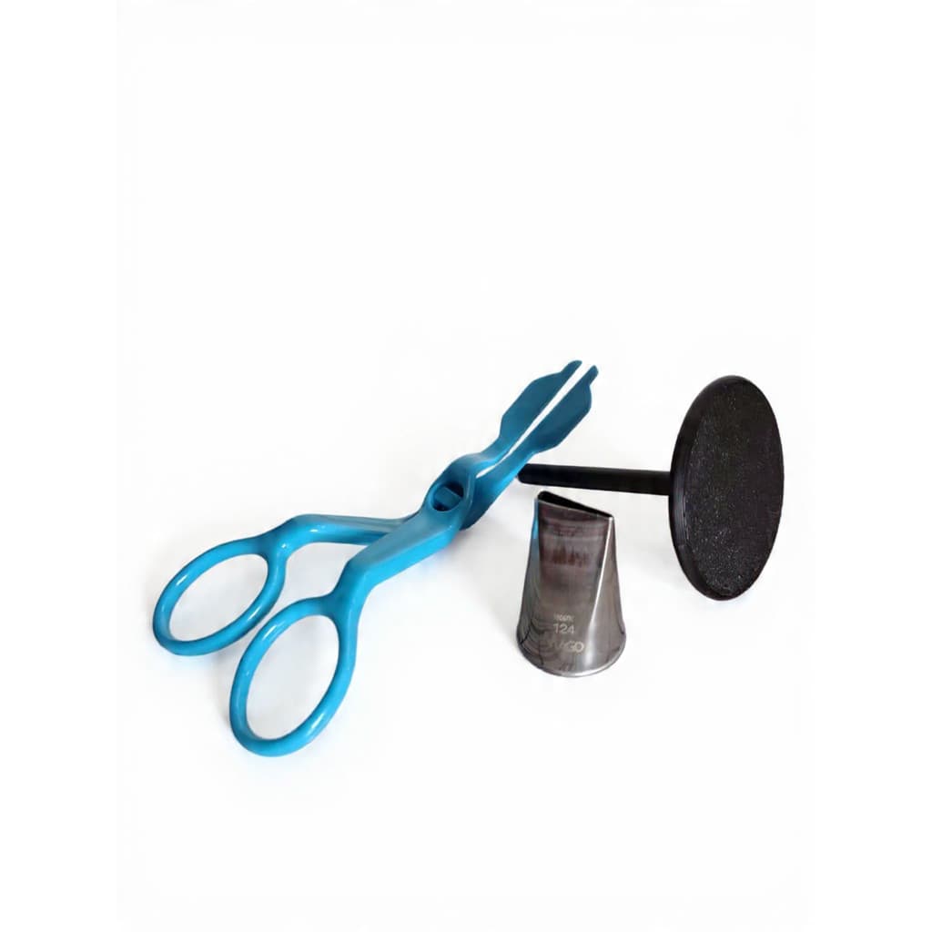 bico de confeitar 124 com base e tesoura kit para rosas