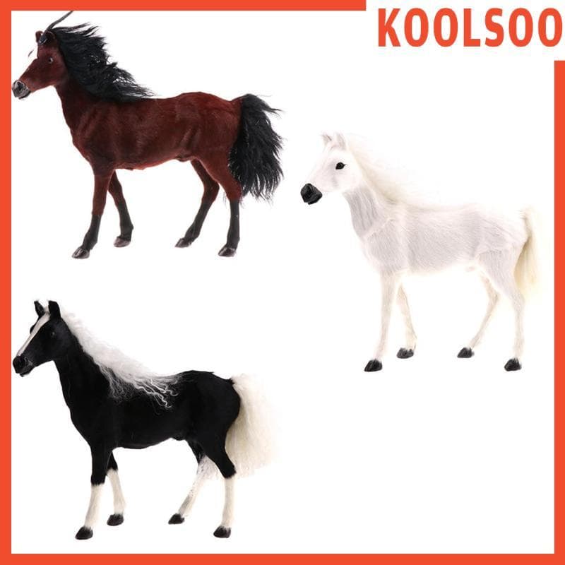 [Koolsoo] Simulação De Brinquedo De Cavalo De Pelúcia , Modelo De Animal Boneca , Enfeites De Decoração Para Casa