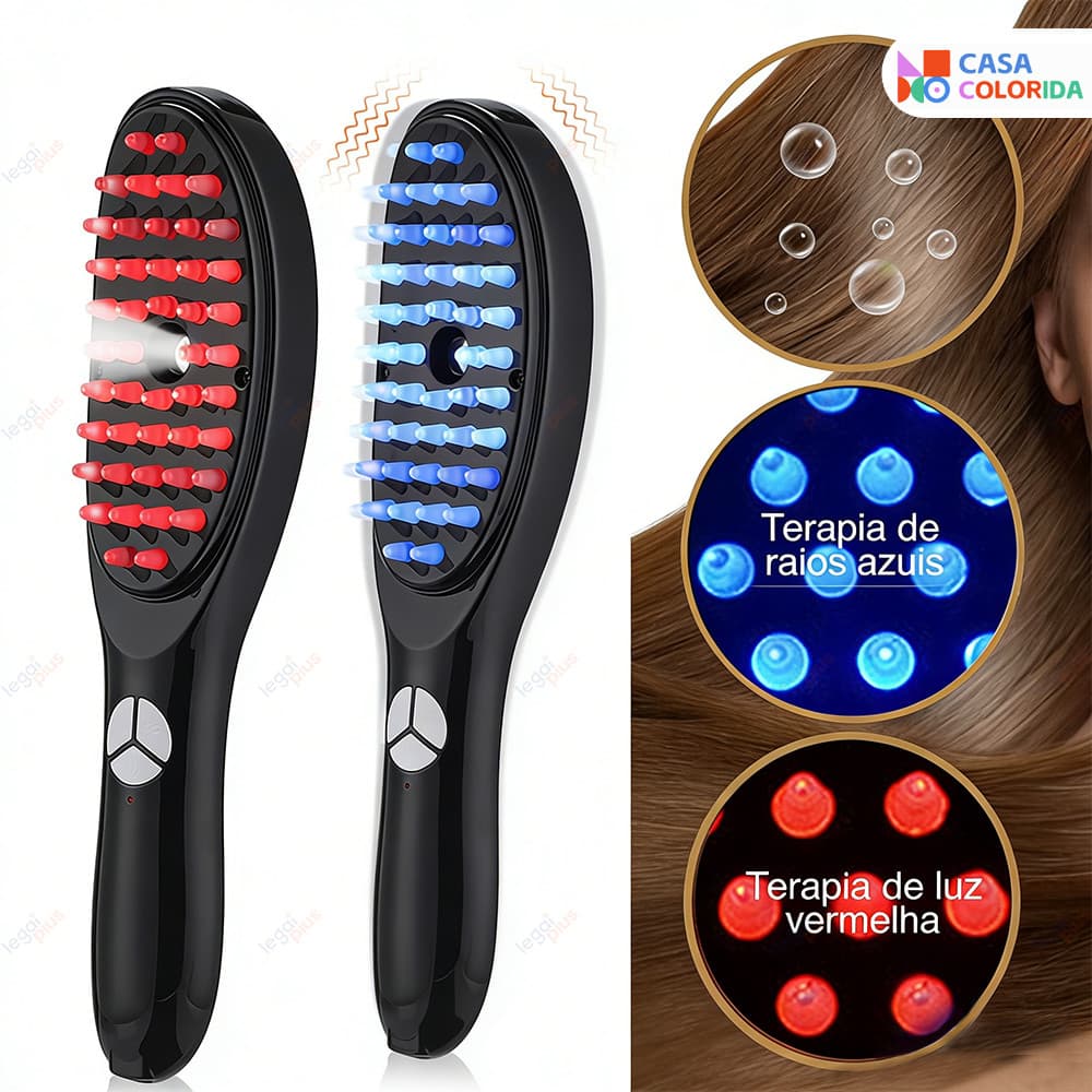 Massageador Capilar com Terapia de Luz Laser 4 em 1 – Antiqueda e Revitalização dos Fios