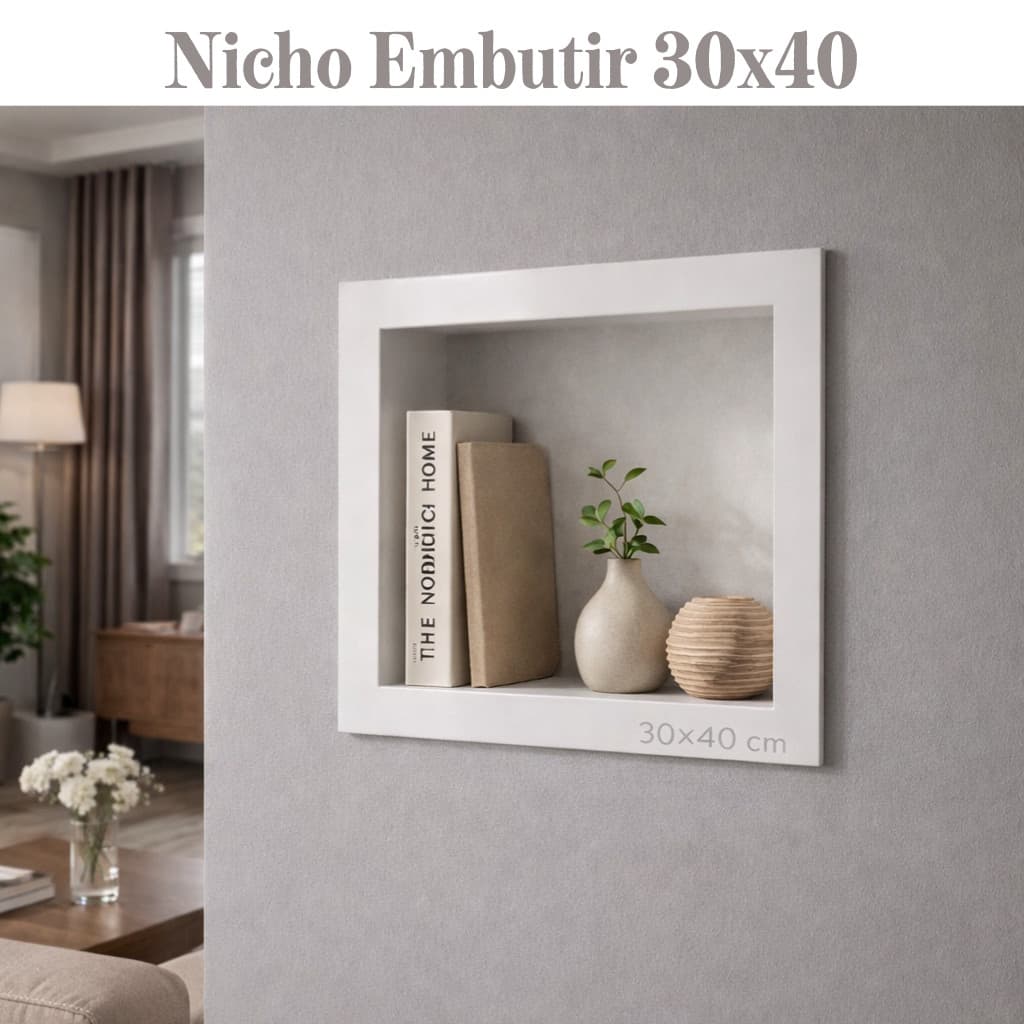 Nicho Parede Embutir 30x40cm Metasul Porta Shampoo Retangular Multiuso Banheiro Cozinha Lavanderia